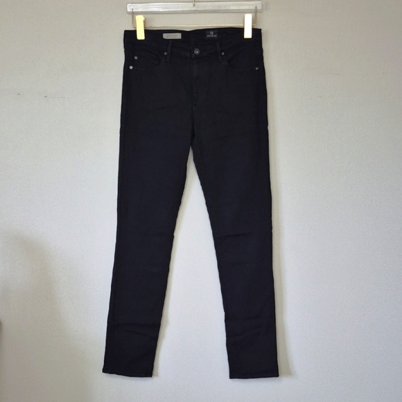 AG Adriano Goldschmied Mid Rise Stevie Slim Straight Black Jeans, Size 28 - Picture 2 of 14